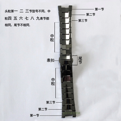 莱斯特海奇欧西尼峰浪冠琴正品钨钢表带男士表节女士手表配件