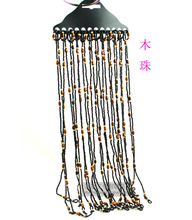 端口有橡胶止滑套 木珠米珠混合链 DIY材料项链 眼镜绳眼镜链
