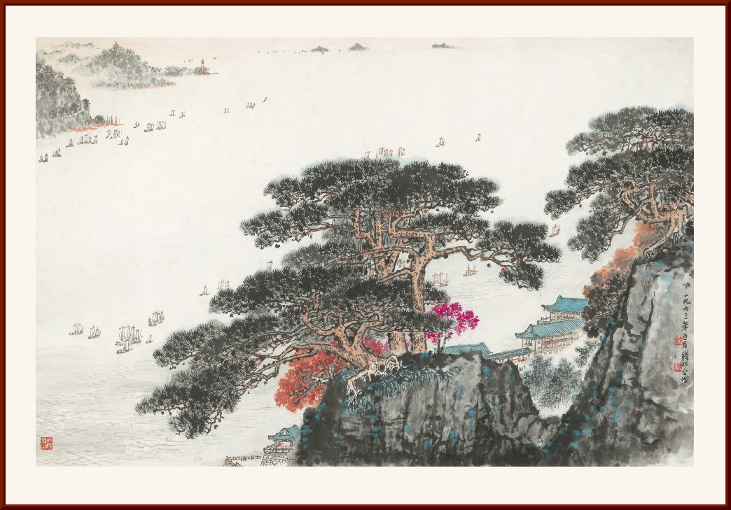 宣纸大好河山钱松岩近现代客厅酒店挂画大幅山水画国画