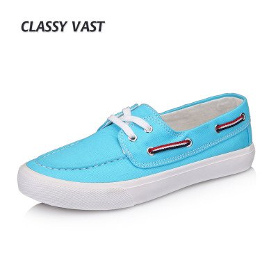 CLASSYVAST科维春夏韩版系带低帮平底潮纯色透气休闲帆布单板女鞋