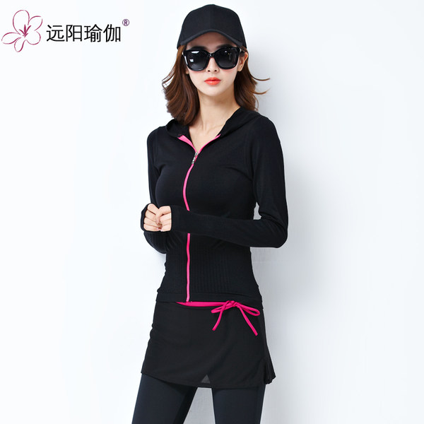 远阳瑜伽服2018春季修身运动跑步裙裤健身房瑜珈服女套装