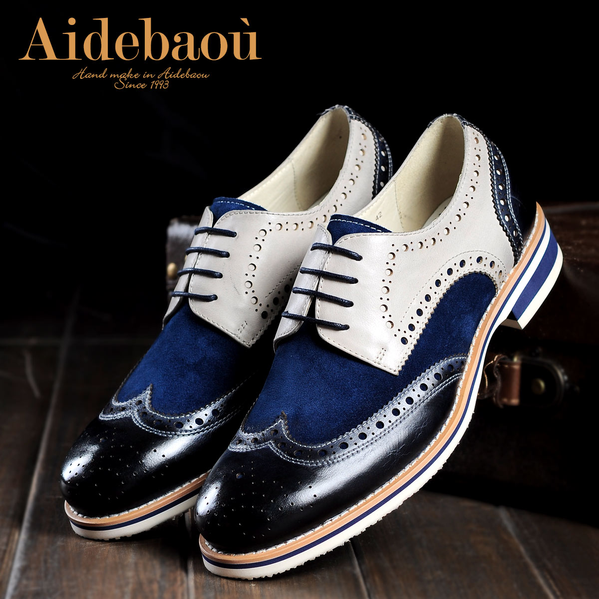 爱得堡复古皮鞋男布洛克男鞋英伦皮鞋牛津鞋男
