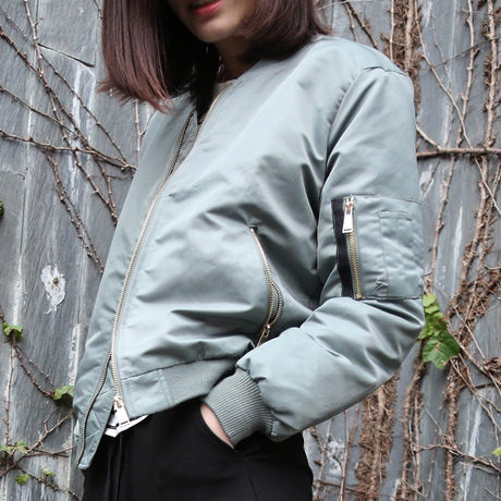 2018新款女装春秋女飞行员夹克夹棉棒球服加棉加厚上衣港味短外套商品大图