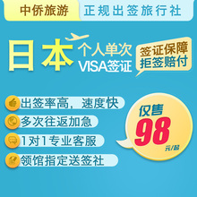 上海送签 简化办理中侨日本签证个人旅游赠WiFi