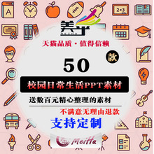 50个卡通可爱校园日常生活Icon图标PNG透明背景设计素材EPS矢量