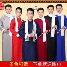长袍中式马褂 五四青年学生装 大褂快板服民国服装 男士 长衫 相声服装