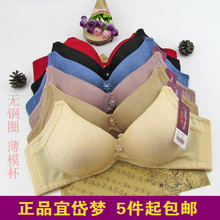 正品 无钢圈无骨圆碗妈咪内衣B杯文胸5件起 包邮 大码 宜岱梦201薄款