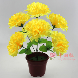 千羽帆仿真花7头大龙爪菊清明花卉绢花假花厂家直销