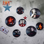 唱片装饰画复古碟片仿真黑胶老唱片木板画壁挂创意酒吧咖啡厅墙饰