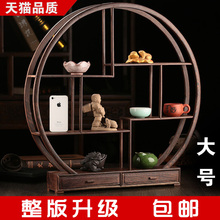 鸡翅木小博古架紫砂茶壶架子红木中式仿古多宝阁置物架实木展示架