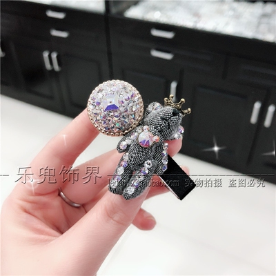 小熊发边夹刘海夹