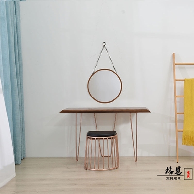 创新实木北欧梳妆台现代简约卧室家具化妆台凳大户型欧式妆台组装
