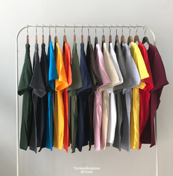 港风夏季男士纯色短袖T恤圆领夏装日系学生青年半袖体恤潮男装