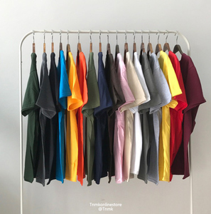 港风夏季男士纯色短袖T恤圆领夏装日系学生青年半袖体恤潮男装