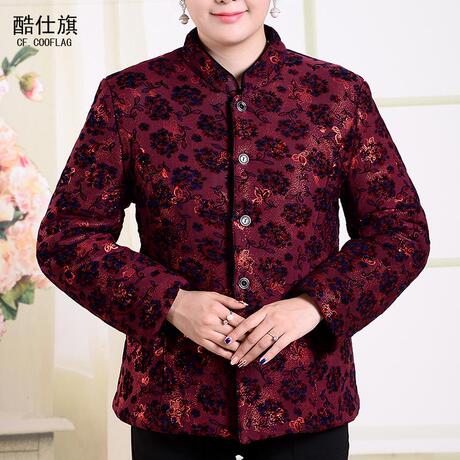 中老年女装棉服冬装妈妈棉衣外套奶奶装加绒加厚大码老人冬装棉袄商品大图