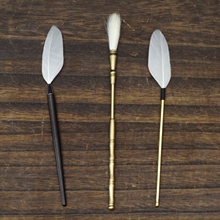 包邮 见素香帚香扫羽刷红黑檀斑竹柄精选羊毫篆薰工具香道用品配件