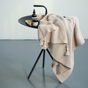 北欧风菠萝纹立体针织盖毯