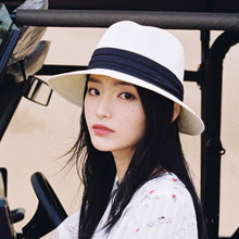 疯帽子与爱丽丝 草帽女夏小清新太阳帽大头围女帽遮阳帽白色礼帽