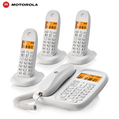 摩托罗拉 电话机 CL101C 无绳电话 欧式子母机一拖三 家用 远距离