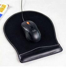 皮质办公室用品 创意皮革鼠标垫 包邮 黑色大号护腕垫 美尚