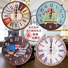 大号餐厅挂钟表客厅欧式田园风静音时钟创意艺术装 饰壁钟现代简约
