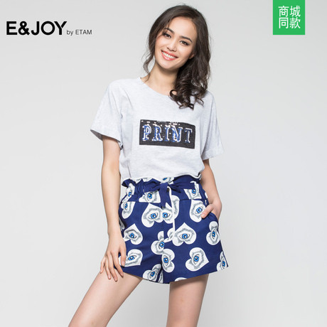 Etam/艾格E&joy2017夏装新品亮片英文字母短袖T恤D73商品大图
