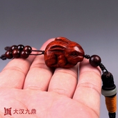 小叶紫檀兔子挂件红木兔子生肖动物木雕实木挂坠吊坠手机链钥匙扣