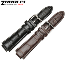 卓磊手表配件 适配L路易V威登手表 凸口表链 21*12mm 真皮表带男
