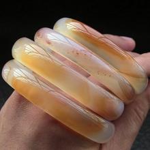 不影响佩戴 俏色玉髓 经典 精品小瑕疵 秀细 天然巴西玛瑙手镯