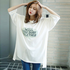 韩国东大门印花白色t恤