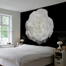 玛撒家居MASAR进口墙纸 壁纸 电视床头背景墙 黑色 花朵壁画卧室