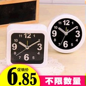 简易闹钟黑白闹钟 无后盖简易闹钟电子钟学生床头闹钟 方形小闹钟