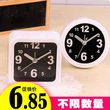 方形小闹钟 简易闹钟黑白闹钟 无后盖简易闹钟电子钟学生床头闹钟