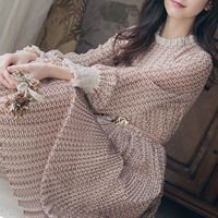 碎花雪纺连衣裙中长款2018春装新款初恋复古温柔风裙子sukol少女