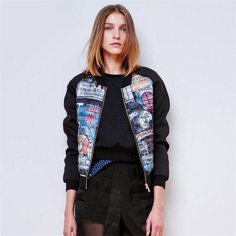 波司登轻便棒球羽绒服女式短款休闲时尚拼接保暖外套潮B1501036商品大图