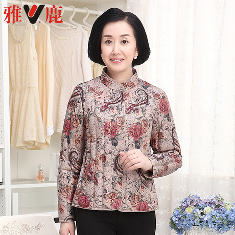 yaloo/雅鹿中老年女式羽绒服轻薄修身立领羽绒内胆秋冬季大码加厚商品大图