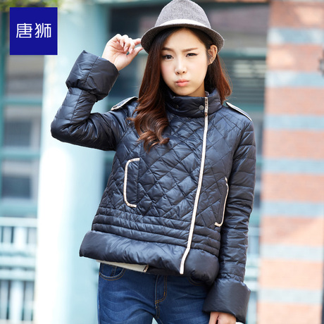 【199元2件】唐狮冬装新款羽绒服女小A字廓形立领短款商品大图