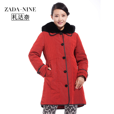 札达奈品牌显瘦女装冬装韩版加厚连帽中长款尼克服女商品大图