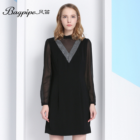 BAGPIPE\/风笛2018新款连衣裙中长款裙子黑色