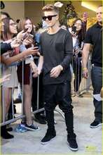 2015年新版贾斯汀比伯JustinBieber同款 子黑色皮飞鼠裤 SMHJIGY