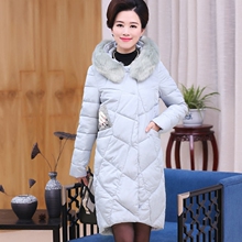 妈妈装棉衣中长款大码外套中老年女装冬装宽松棉服中年人棉袄韩版图片