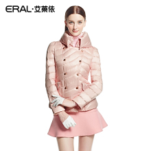 ERAL/艾莱依冬装韩版修身双排扣立领短款羽绒服女休闲外套潮2020D图片