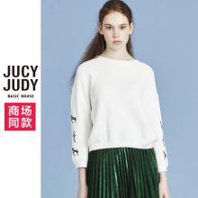 Jucy Judy百家好秋冬七分袖针织衫套头长袖短款毛衣女JQKT521A图片