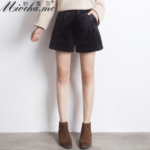 金丝绒短裤冬款阔腿裤靴裤外穿