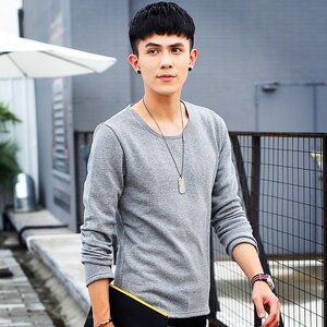 中青年特价打底衫宽松大码长袖t恤男士圆领爸爸装加厚上衣服批发