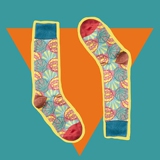 ALL IN SOCKS经典贝壳彩色复古波普原创设计潮流男女秋冬中筒棉袜