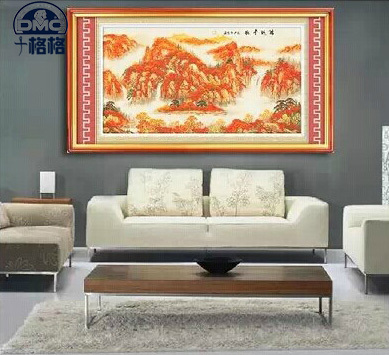 精准印花 手工法国DMC十字绣 中国风山水风景客厅大幅 鸿运千秋
