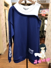 拉夏贝尔2018春季新款国内正品代购露肩上衣长袖卫衣10014587-369图片