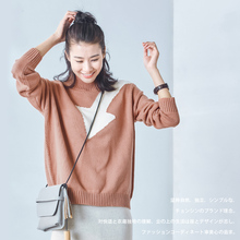 CLOUDSPACE女装韩版毛衣女撞色拼接休闲套头衫Z5237图片