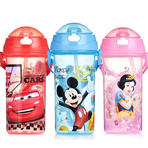 迪士尼儿童水杯带吸管防摔